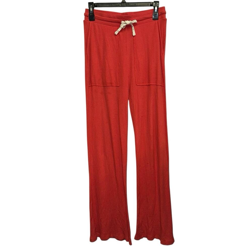 Marine‎ Layer Lounge Pants Small Salmon Drawstring Waffle Wide Leg Casual